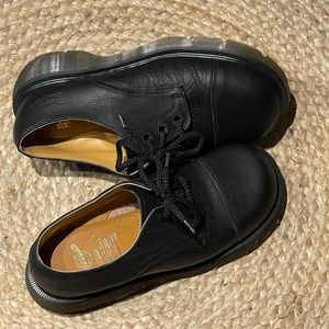 Rare Vintage Dr. Martens Black Bump Toe Oxford Combat Dress Shoe Size 9